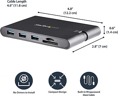 StarTech.com USB-C Multiport Adapter - USB Type-C Mini Dock with HDMI & Gigabit Ethernet