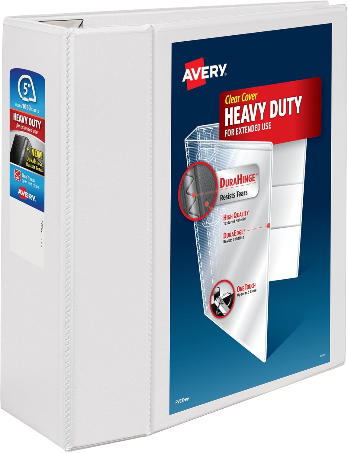 Avery Heavy-Duty View 3 Ring Binder with One-Touch EZD D-Rings and DuraHinge/DuraEdge