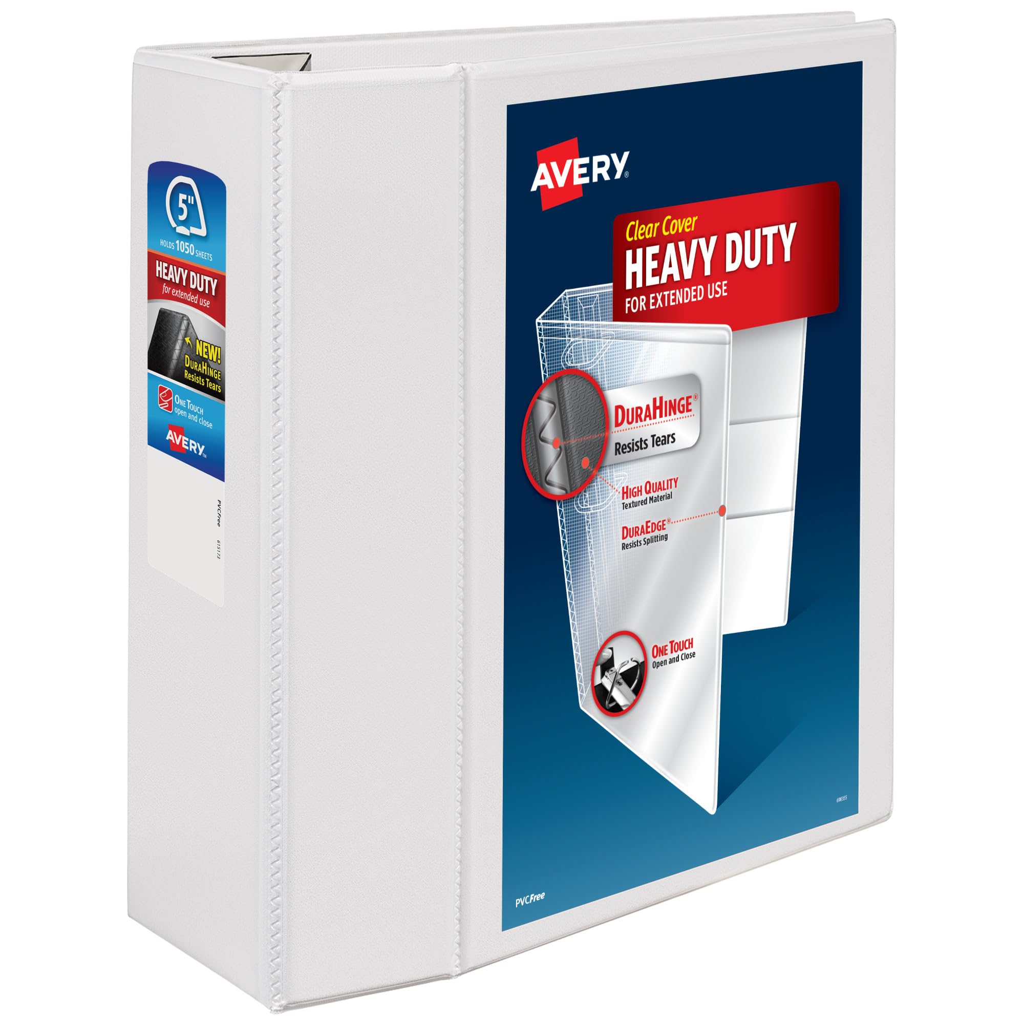 Avery Heavy-Duty View 3 Ring Binder with One-Touch EZD D-Rings and DuraHinge/DuraEdge