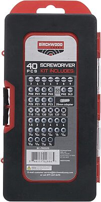 BIRCHWOOD CASEY Pro Screwdriver Kit | Durable Versatile Gunsmithing Wrench 40 Piece Set | Case Included