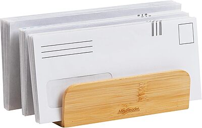 MIND READER Bamboo Desktop Organizer Office Storage