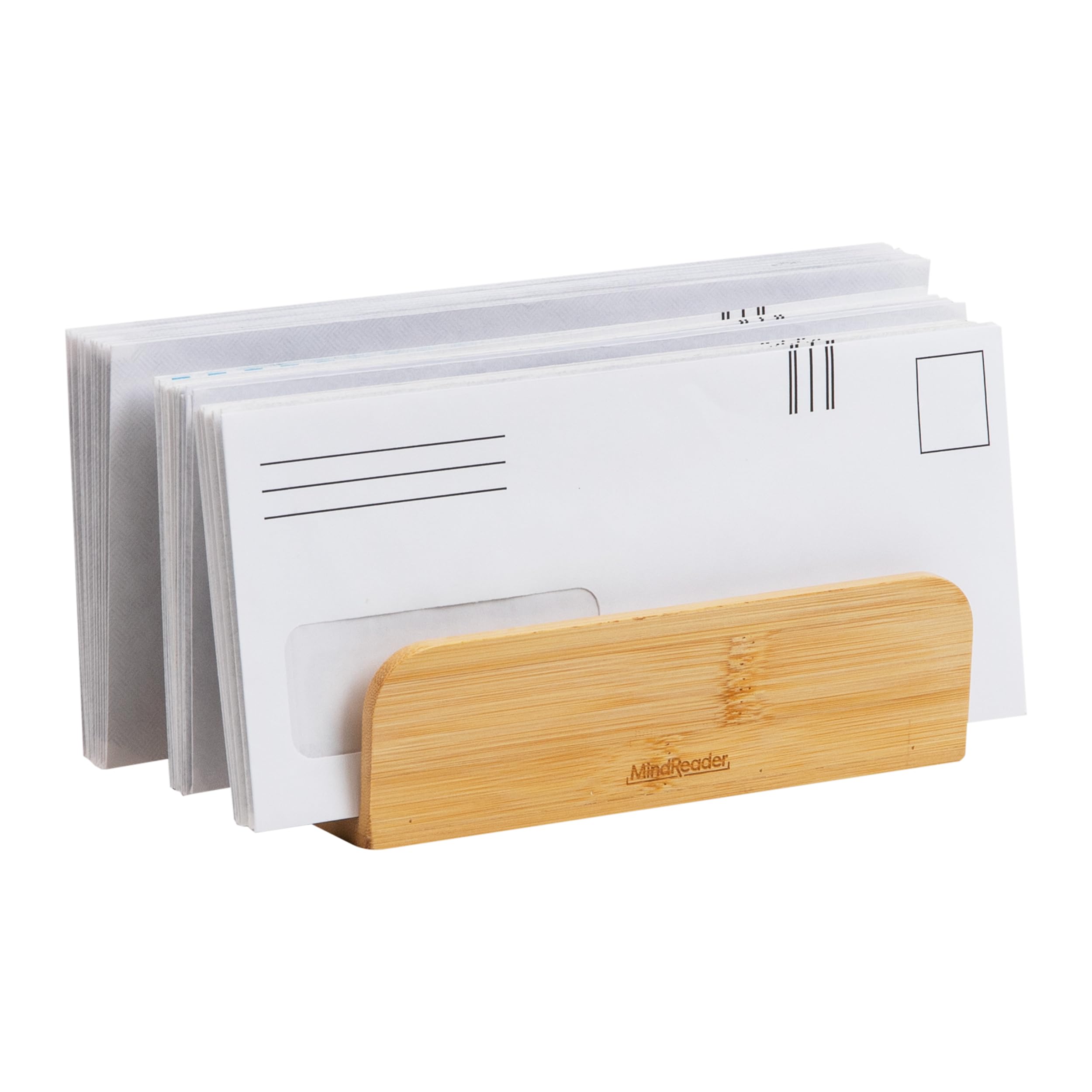 MIND READER Bamboo Desktop Organizer Office Storage