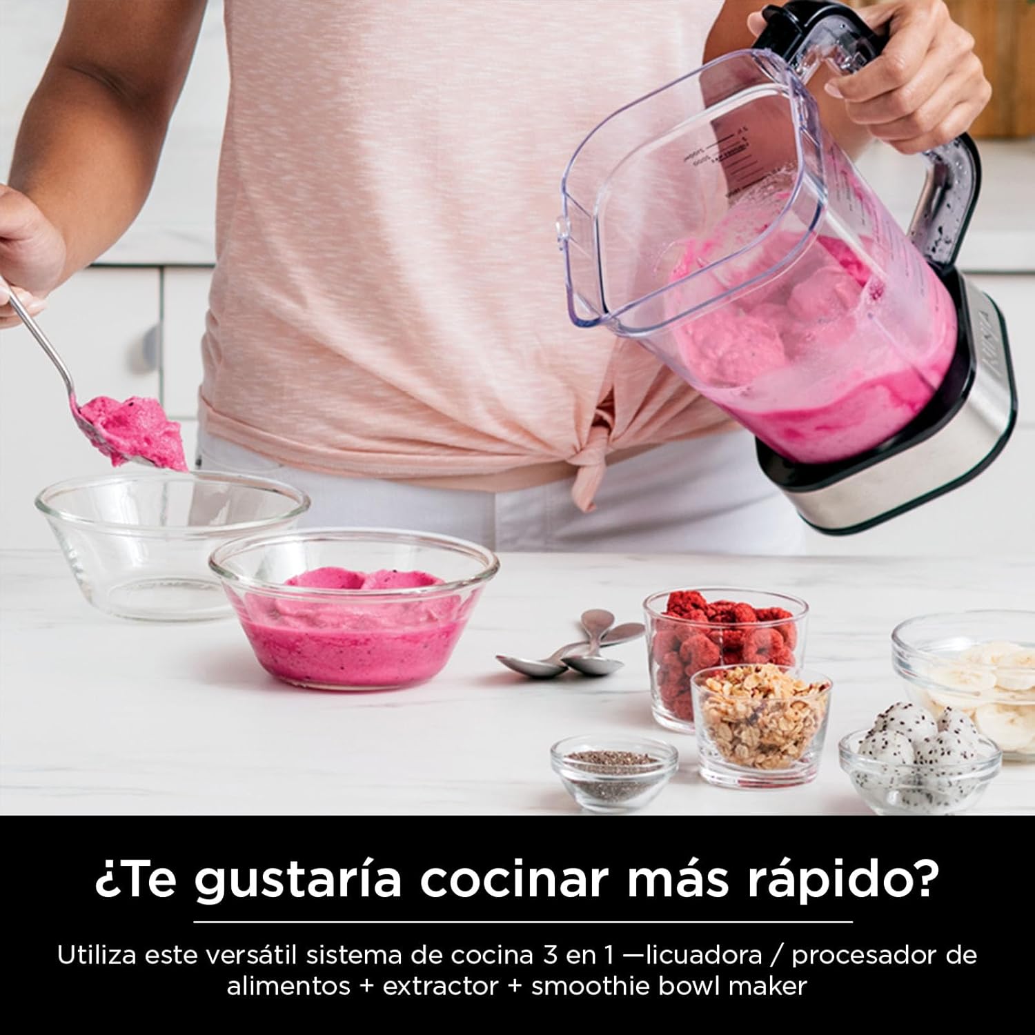 Ninja Blender For Kitchen | Food Processor Combo System | Smoothie Maker & Nutrient Extractor | 6 Functions for Bowls