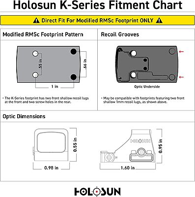 HOLOSUN HS407K X2 Red 6 MOA Dot Open Reflex Optical Sight for Subcompact Pistols