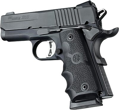 Hogue 1911 Officers Model Rubber Grip with Finger Grooves