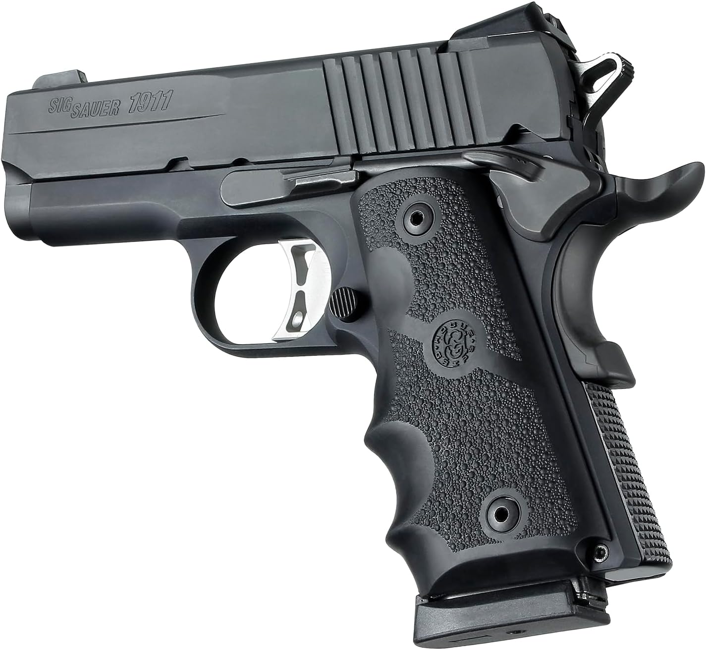 Hogue 1911 Officers Model Rubber Grip with Finger Grooves