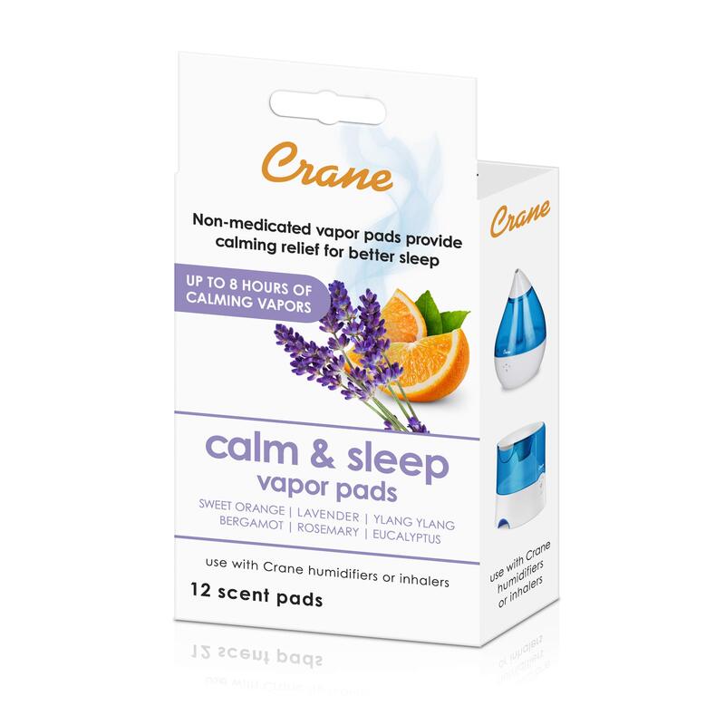 Crane Natural Lavender Orange Humidifier Pads with Calming Vapor, Universal Fit for Humidifiers and Inhalers, 12 Count