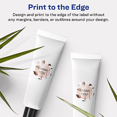 Avery Glossy Clear Round Labels, Sure Feed Technology, 1" Diameter, Print-to-The-Edge, Laser/Inkjet Printable