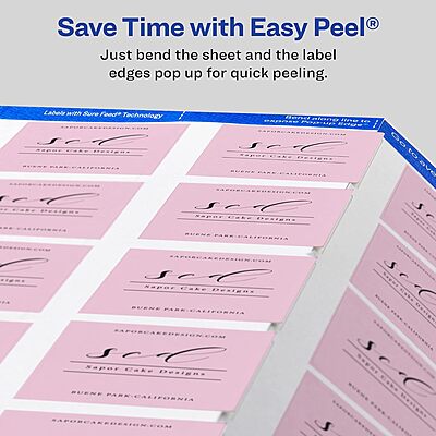Avery Matte White Square Labels, Sure Feed Technology, 1" x 1" Printable Labels