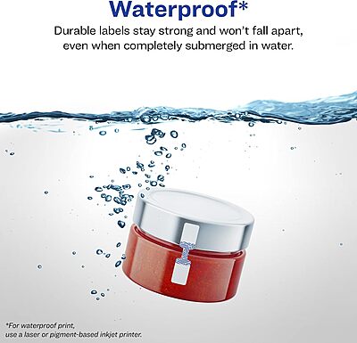 Avery Durable Waterproof Barbell Labels, Sure Feed Technology, 0.5" x 2.5"