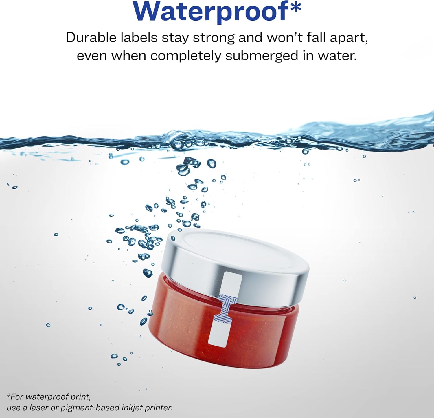 Avery Durable Waterproof Barbell Labels, Sure Feed Technology, 0.5" x 2.5"