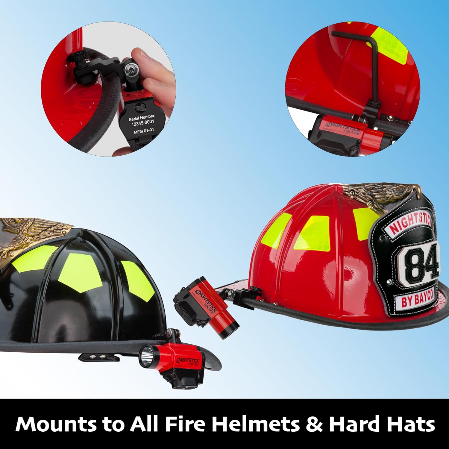 Nightstick XPP-5466R Intrinsically Safe Helmet-Mounted Multi-Function Dual-Light Flashlight - Red