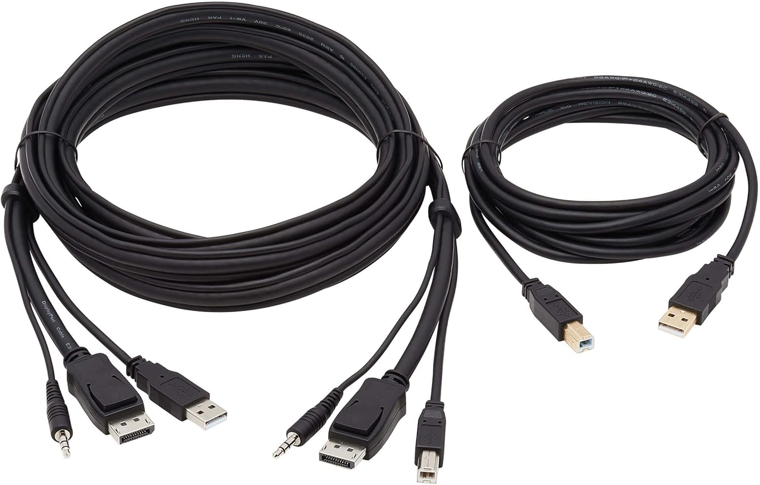 Tripp Lite DisplayPort KVM Cable Kit 4K USB 3.5mm Audio 3xM/3xM USB MM 10ft - 60 MB/s - Supports up to 3840 x 2160 - Gold Plated Contact - Black