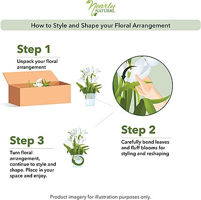 Nearly Natural 4689 Mini Peony Silk Arrangement, Assorted 10 x 10 x 10 Arrangement