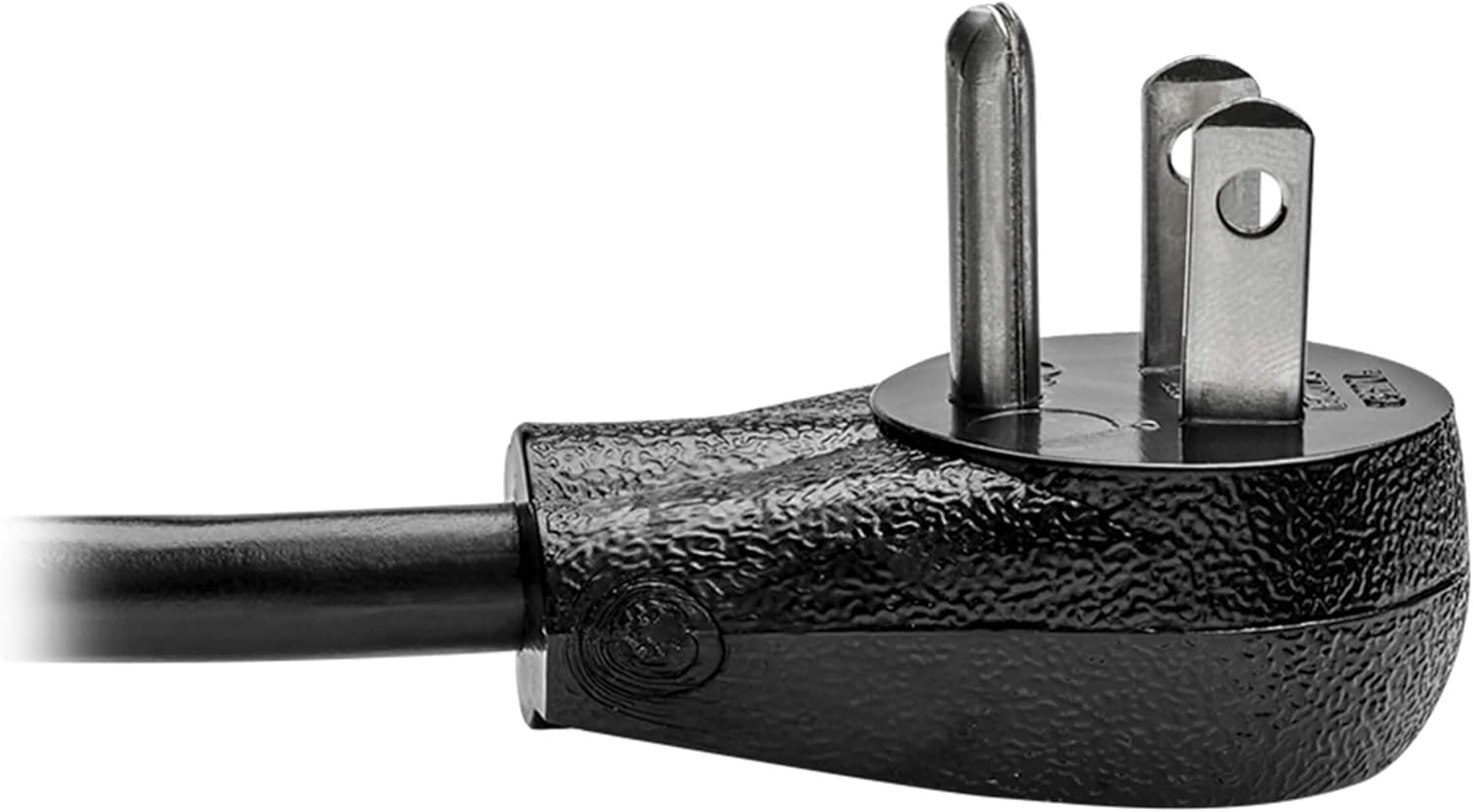 Tripp Lite Desktop Computer Power Cord, Right-Angle 5-15P to C13 - Heavy Duty, 15A, 125V, 14 AWG, 6 ft, Black (P007-006-15D)