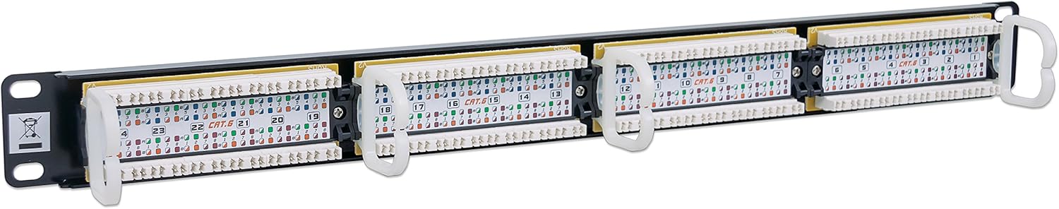 INTELLINET Cat6 UTP Patch Panel - Installer Grade Gold Contacts - Black