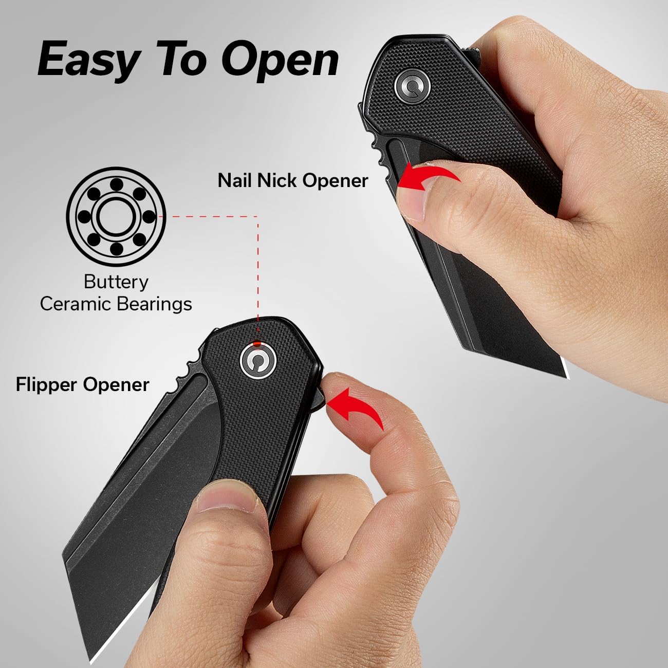 CIVIVI ExOne Folding Pocket Knife, 2.94" Nitro-V Reverse Tanto, G10 Handle