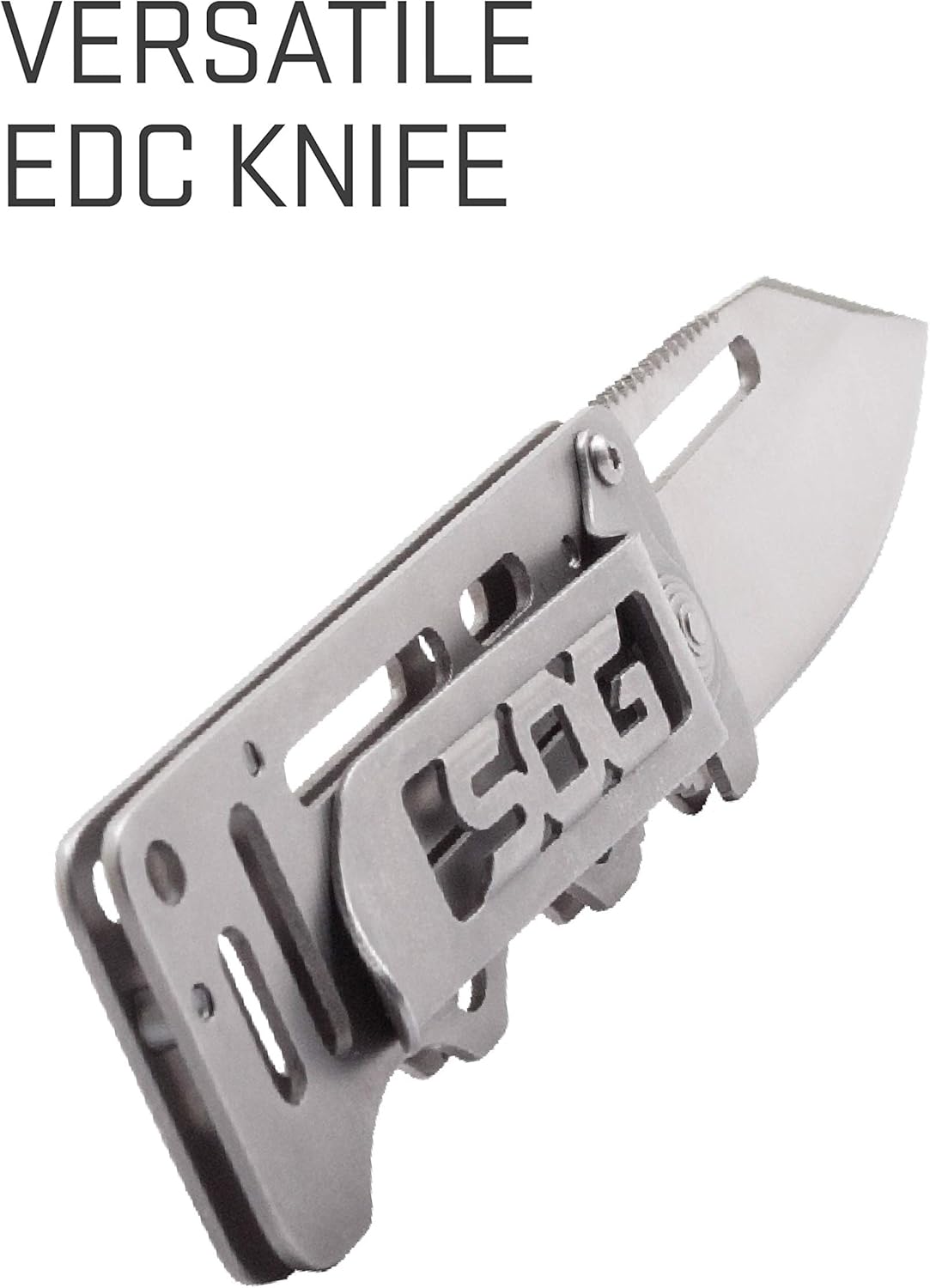 SOG Cash Card Money Clip Pocket Knife- 2.75 Inch Blade EDC Knife with Clip for Pocket, Money or Card Holder