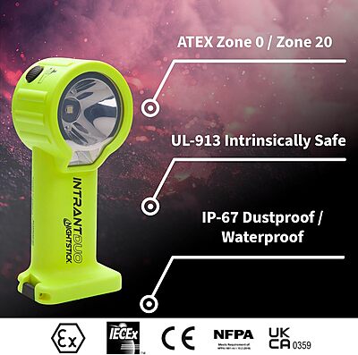 Nightstick INTRANT DUO TURBO Intrinsically Safe Dual-Light Angle Light - 4 AA