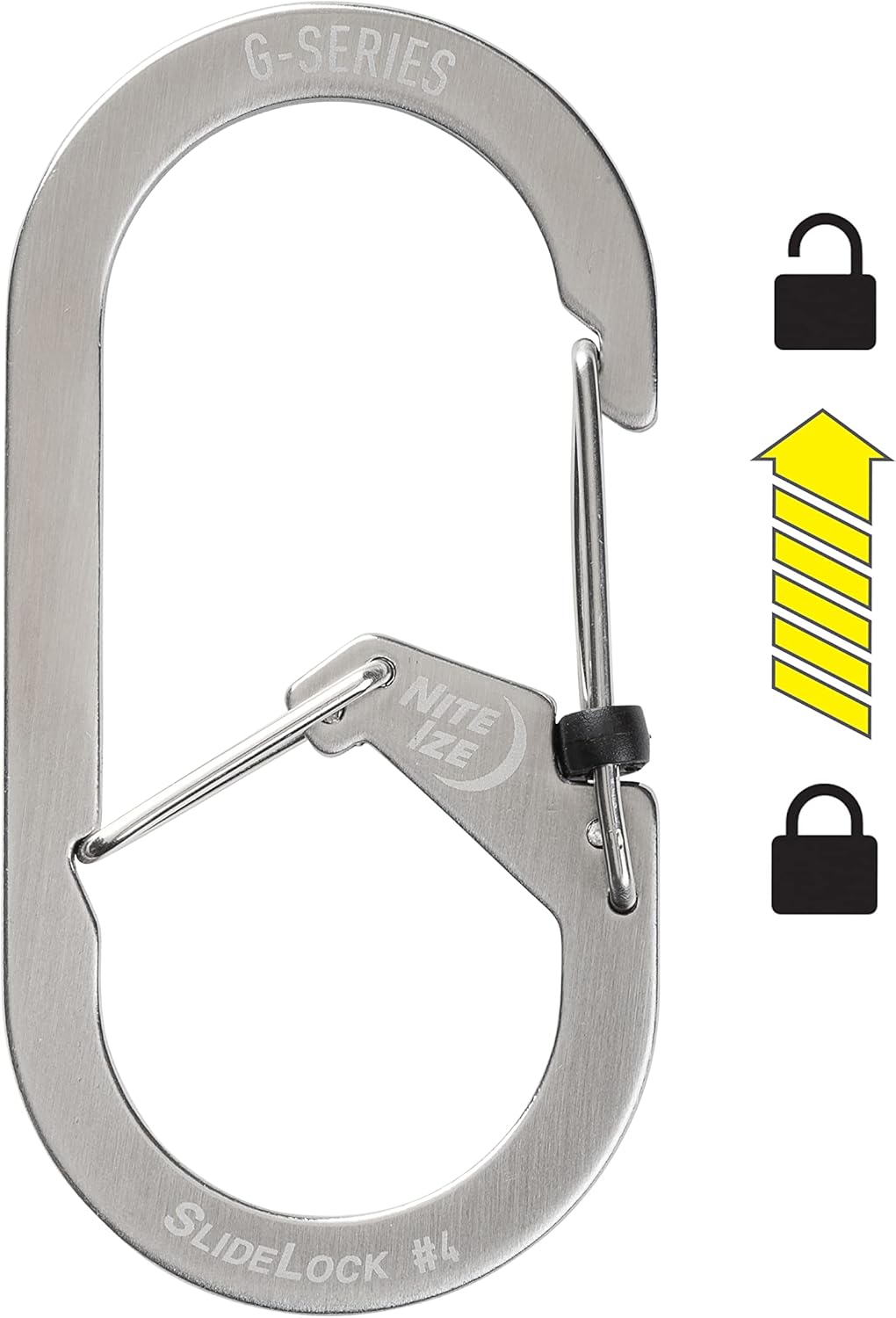 Nite IZE G-Series SlideLock Dual Chamber Stainless Steel Carabiner Keychain