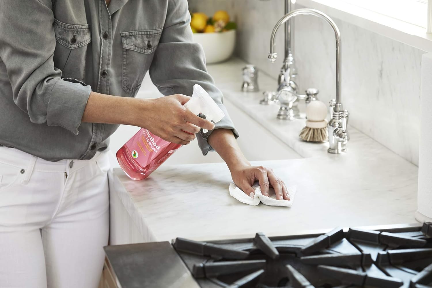 Method All-Purpose Cleaner, Pink Grapefruit, Plant-Based and Biodegradable Formula Perfect for Most Counters, Tiles, Stone