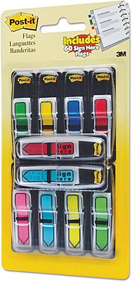 Post-it Flags Arrow 1/2" Page Flags, Eight Assorted Colors, 250/Pack (684VAD2)