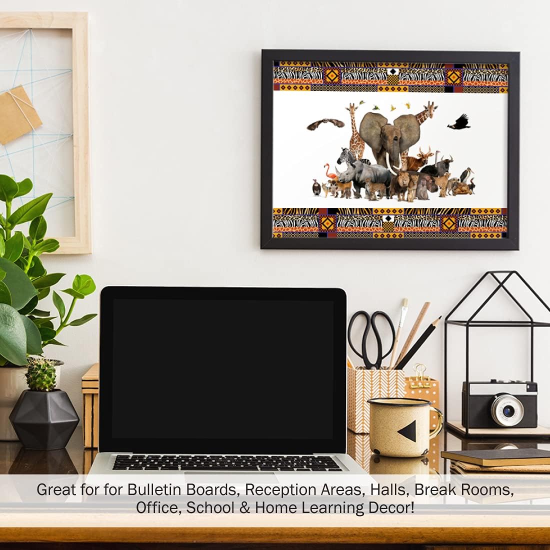 Barker Creek Double-Sided Border, Africa, for Bulletin Boards, Reception Areas, Halls, Break Rooms, Office, School, Home Learning Decor, 3” x 35’ (943)