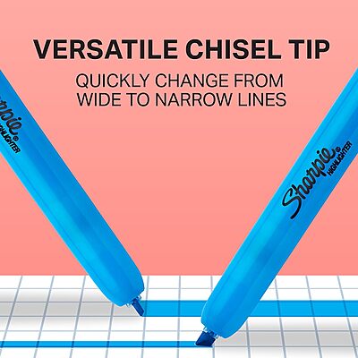 Sharpie Retractable Highlighters Chisel Tip Highlighter Marker Set Fluorescent Highlighters Classroom Journaling Study Supplies Assorted Colors 8 Count 8 Count Assorted