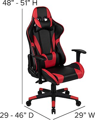 Flash Furniture X20 X30 LeatherSoft Racing Gaming Chair Ergonomic High-Back Computer Chair