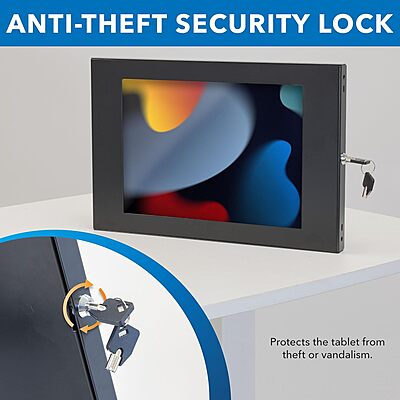 Mount-It! Anti-Theft Low-Profile Lockable Steel Tablet Wall Mount