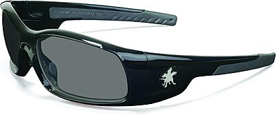 MCR Safety Crews SR112 Swagger Brash Look Polycarbonate Dual Lens Glasses with Polished Black Frame and Gray Lens