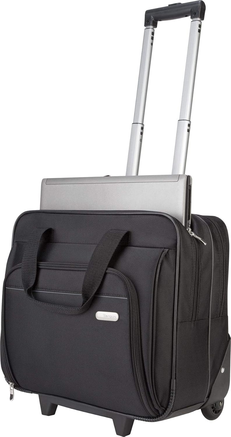 Targus 16 inch Rolling travel laptop case, Black - Travel briefcase and small rolling bag
