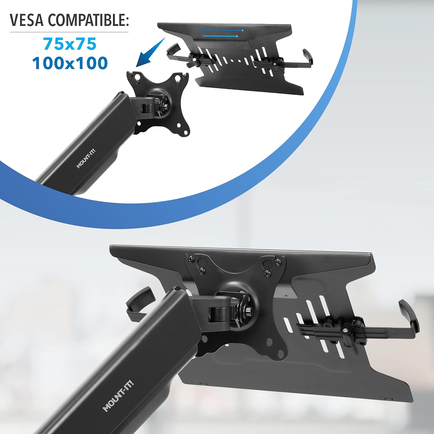 Mount-It! Height Adjustable Laptop and Monitor Desk Mount