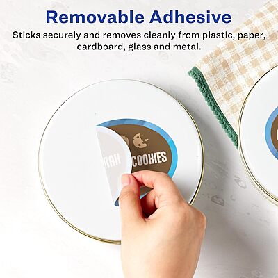 Avery Matte White Removable Oval Labels, Sure Feed, 3" x 5"