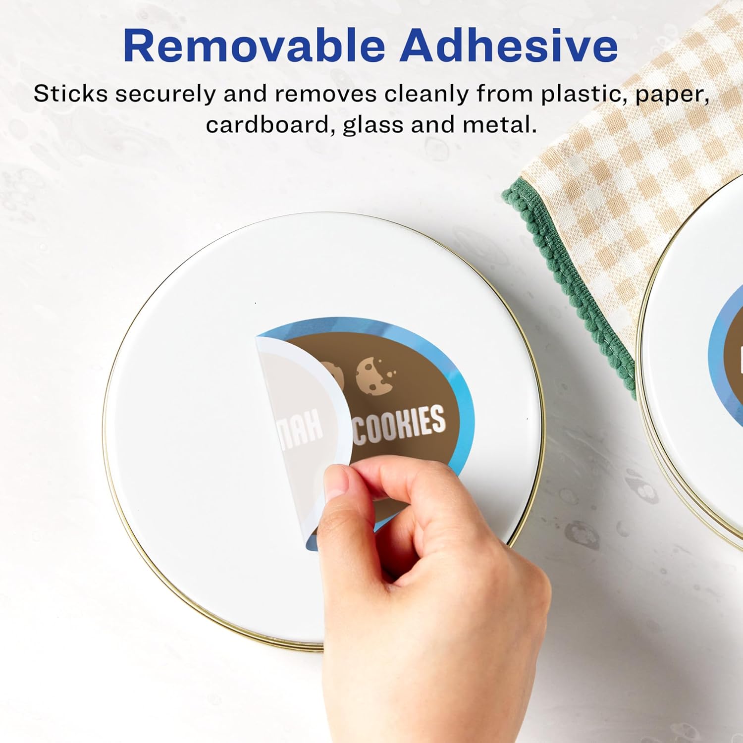 Avery Matte White Removable Oval Labels, Sure Feed, 3" x 5"