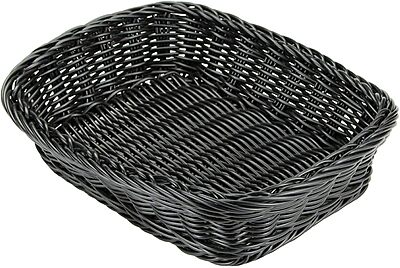G.E.T. WB-1508-BK Rectangular Polyweave Bread Roll Serving Basket, 11.5" x 8.5", Black