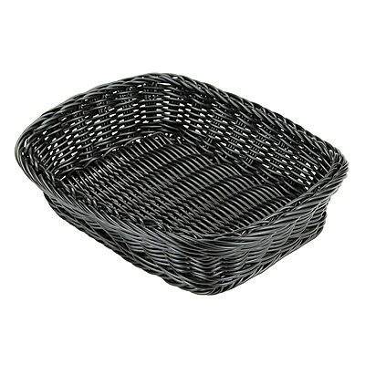 G.E.T. WB-1508-BK Rectangular Polyweave Bread Roll Serving Basket, 11.5" x 8.5", Black