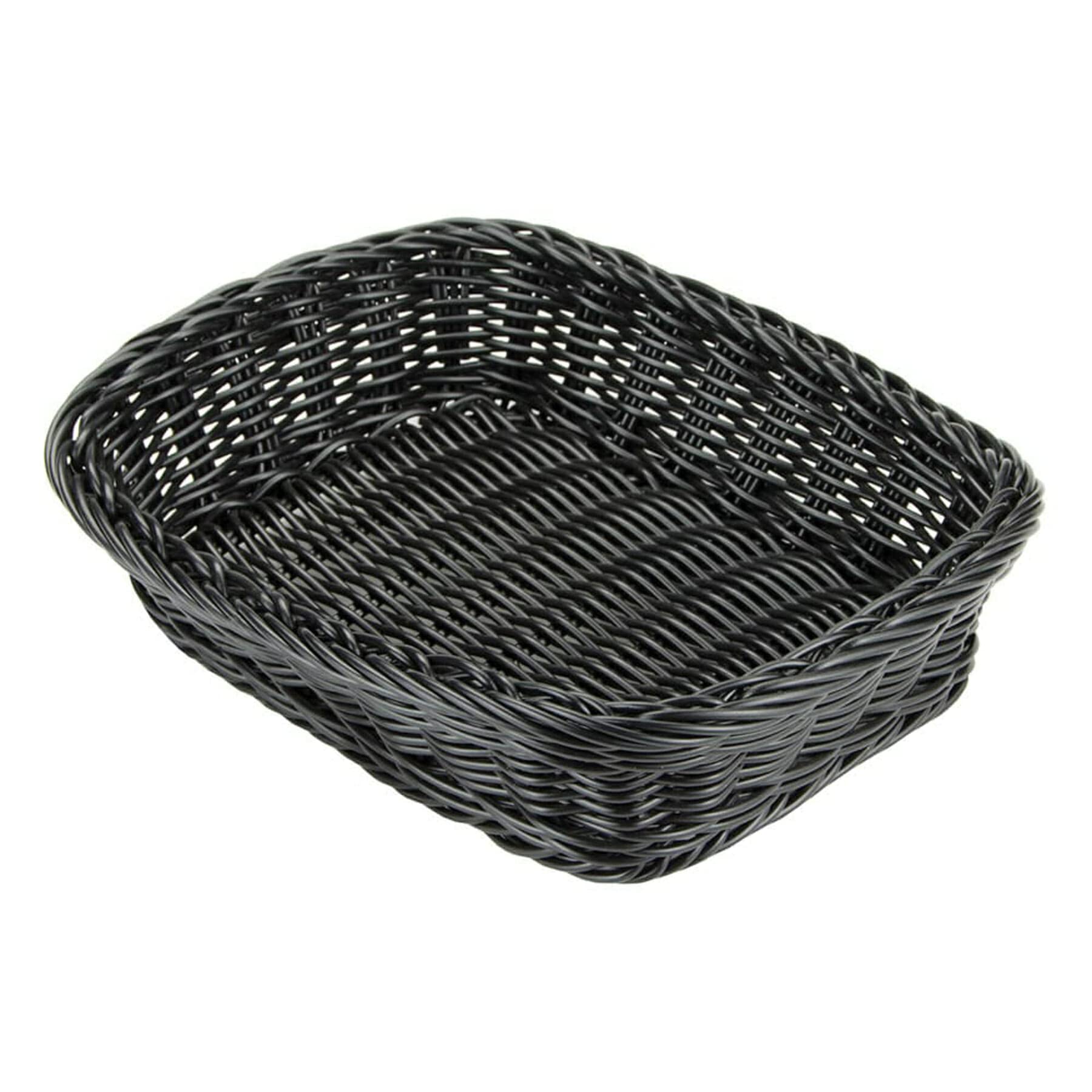 G.E.T. WB-1508-BK Rectangular Polyweave Bread Roll Serving Basket, 11.5" x 8.5", Black