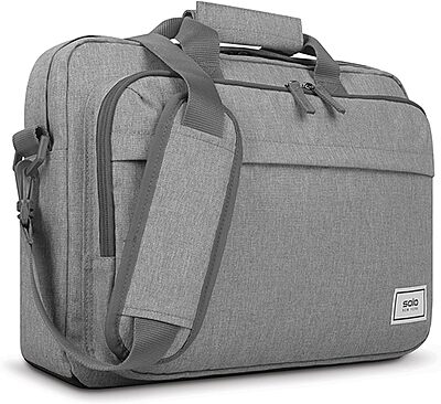 Solo New York Briefcase - Laptop Carrying Bag for Women & Men, Brief for Travel & Work, Front Zippered Pocket