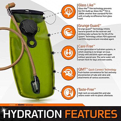 Source Wxp Storm Valve Black Hydration Reservoir System 2-Liter