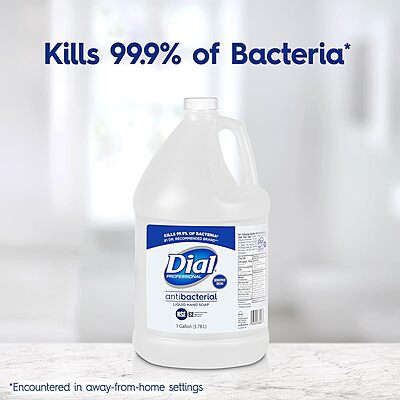 Dial Professional Sensitive Skin Antibacterial Liquid Hand Soap, 1 Gallon Refill, 128 Fl Oz Fresh 128 Fl Oz (Pack of 1)