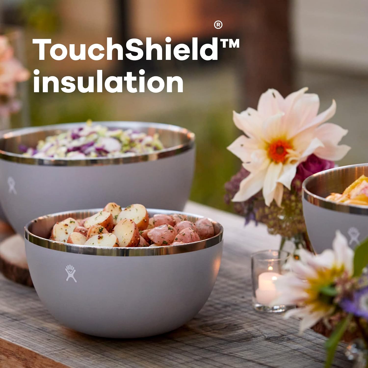 Hydro Flask Outdoor Kitchen Stainless Steel Serving Bowl with Press-in Lid