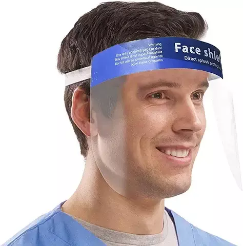 Escudo facial reutilizable de plástico de seguridad para rostro completo,