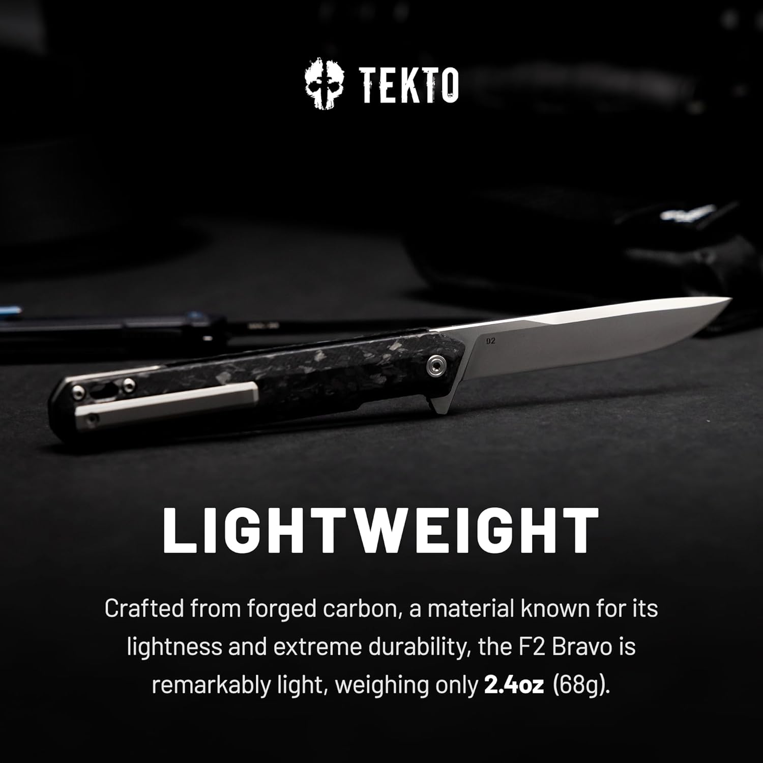 TEKTO F2 Bravo Folding Knife - D2 Steel, Ceramic Ball Bearings