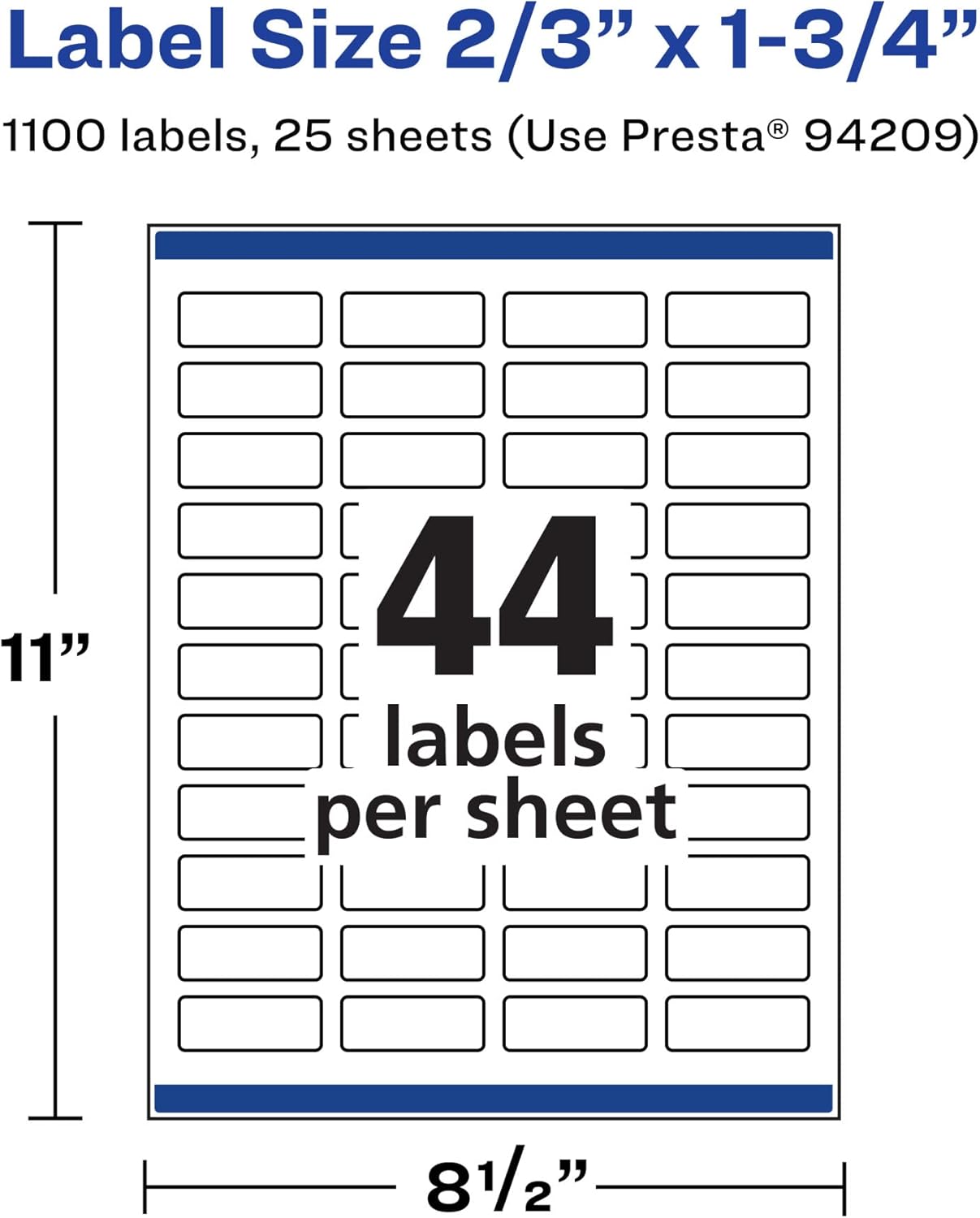 Avery Durable Waterproof Rectangle Labels, Sure Feed Technology, 2/3" x 1-3/4"