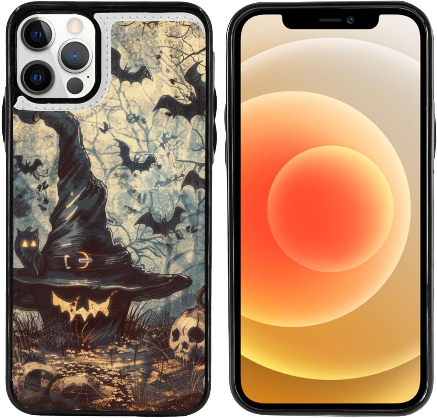 Witch Hat Printed Wallet Case for iPhone 12 Mini- 5.4 Inch with Card Holder