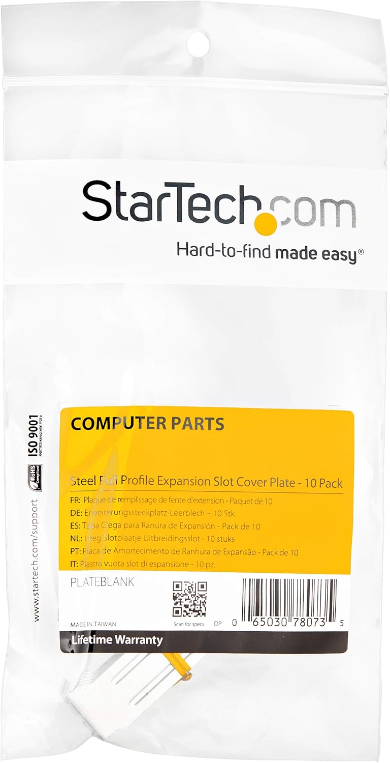 StarTech.com Steel Full Profile Expansion Slot Cover Plate - System slot blanking panel (pack of 10)