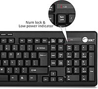 SIIG Jk-WR0T12-S1 Standard Size 102Key Wireless Keyboard with 3Button Wireless Optical Mouse, Black 102-key