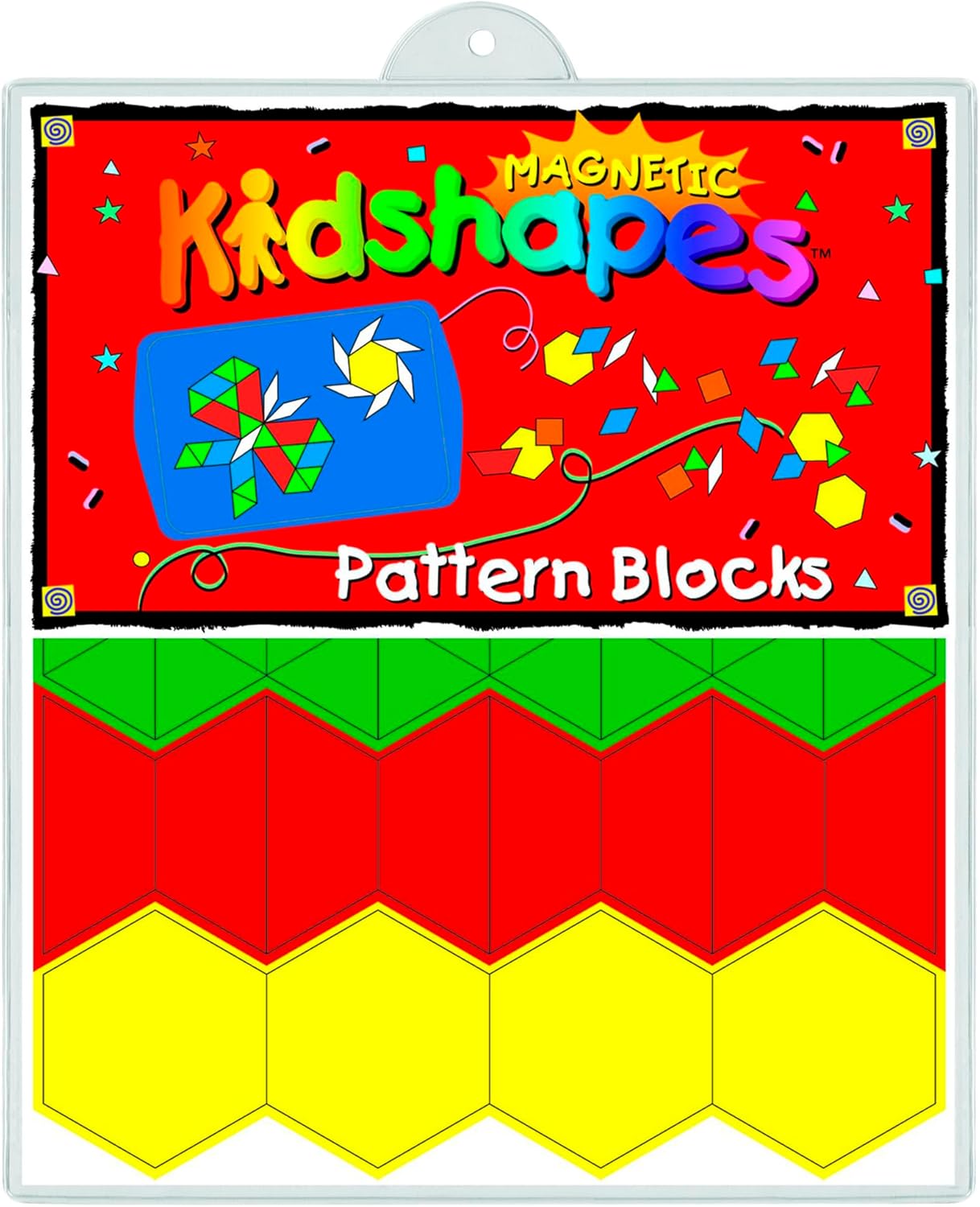 Barker Creek Learning Magnets, Pattern Blocks, Magnetic Kidshapes, Pack of 108 (LM2300)
