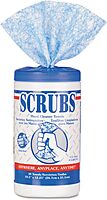 ITW Pro Brands Scrubs 42230 Hand Cleaner Towels, 10 x 12, Blue/White, 30/Canister